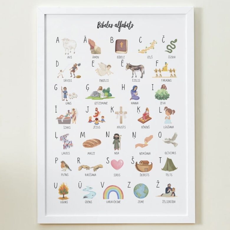 Bībeles alfabēts - digitāls plakāts