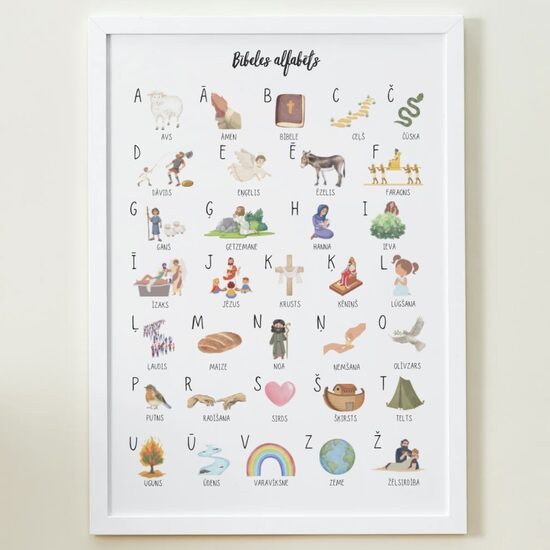 Bībeles alfabēts - digitāls plakāts